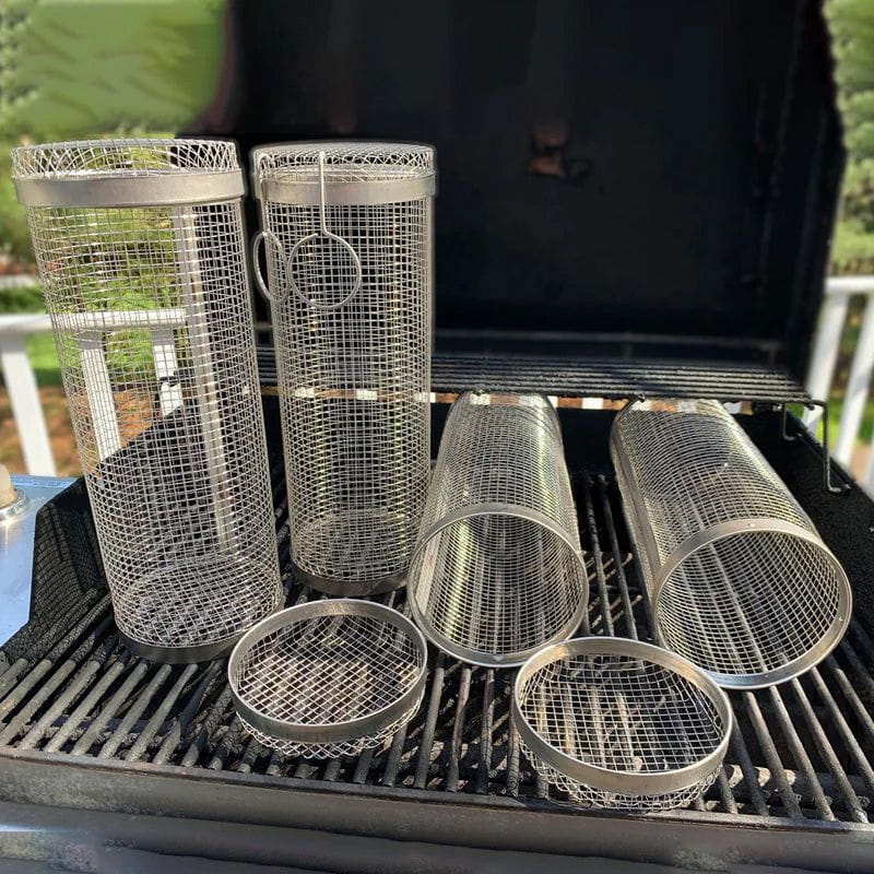 Stainless Steel BBQ Rotating Basket for Grilling Perfection