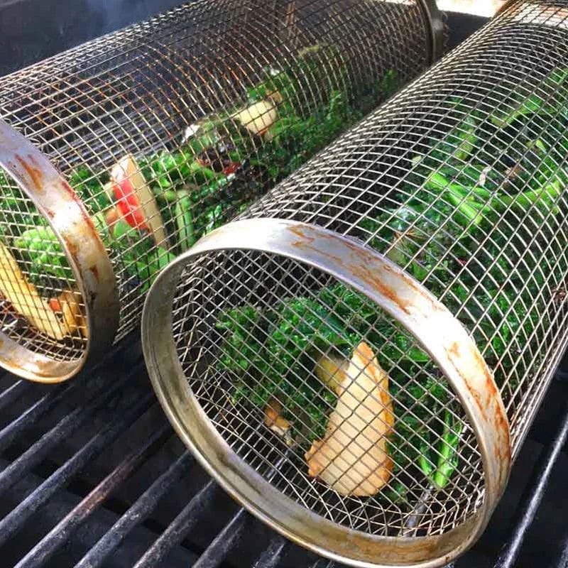 Stainless Steel BBQ Rotating Basket for Grilling Perfection