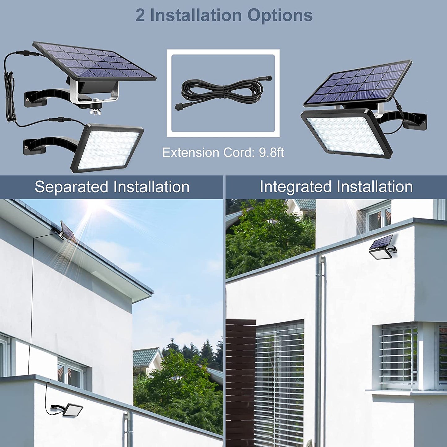Outdoor Solar Flood Light with Motion Sensor – 5500mAh Battery, IP65 Waterproof