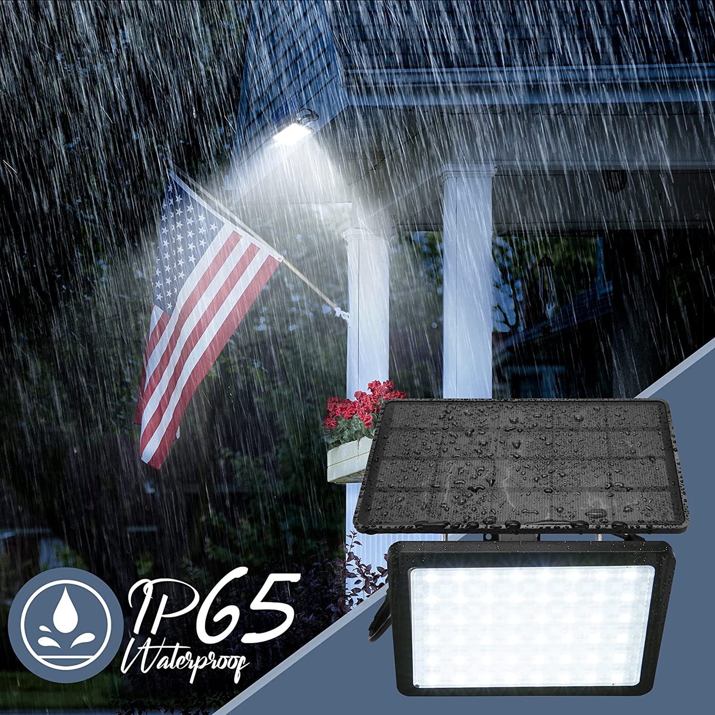 Outdoor Solar Flood Light with Motion Sensor – 5500mAh Battery, IP65 Waterproof