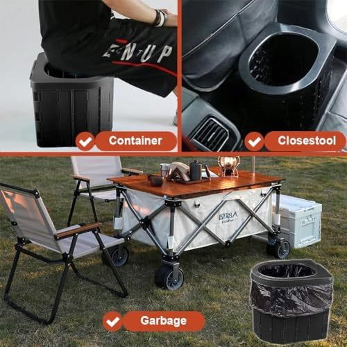 Heavy-Duty Foldable Portable Toilet for Outdoor and Emergency Use