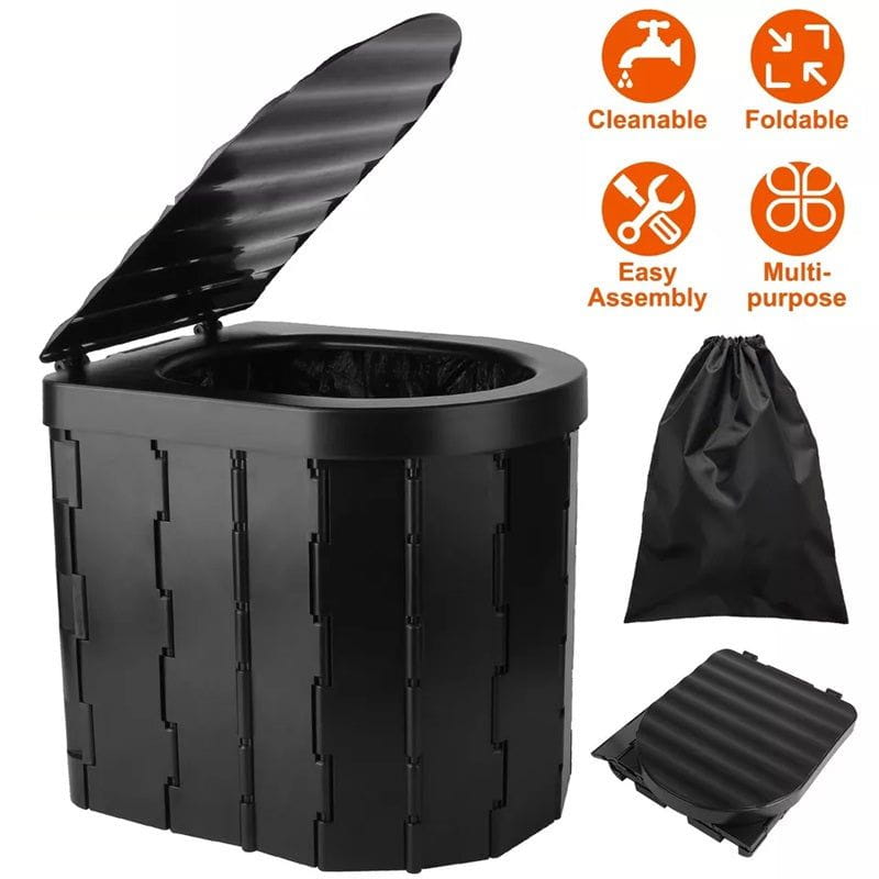 Heavy-Duty Foldable Portable Toilet for Outdoor and Emergency Use
