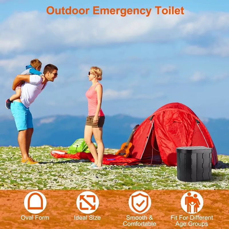 Heavy-Duty Foldable Portable Toilet for Outdoor and Emergency Use