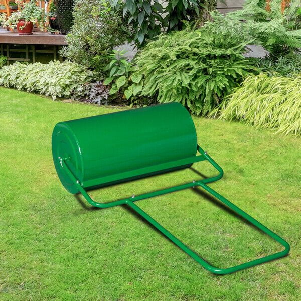 Heavy-Duty 24-Inch Steel Lawn Roller for Yard Maintenance