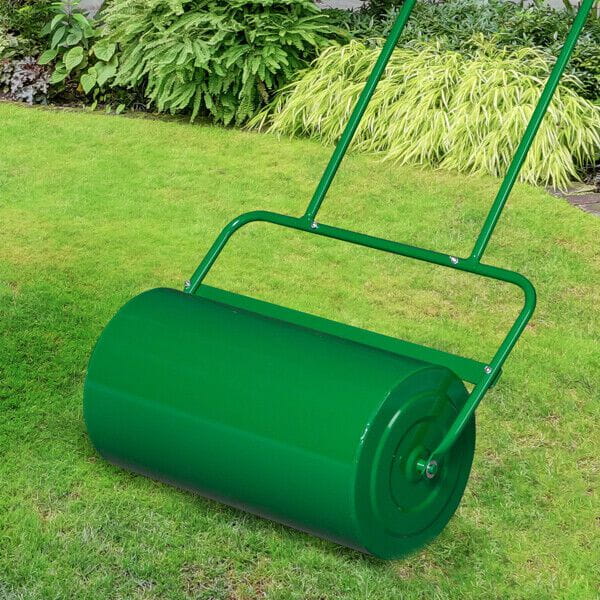 Heavy-Duty 24-Inch Steel Lawn Roller for Yard Maintenance