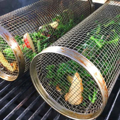 Stainless Steel BBQ Rotating Basket for Grilling Perfection