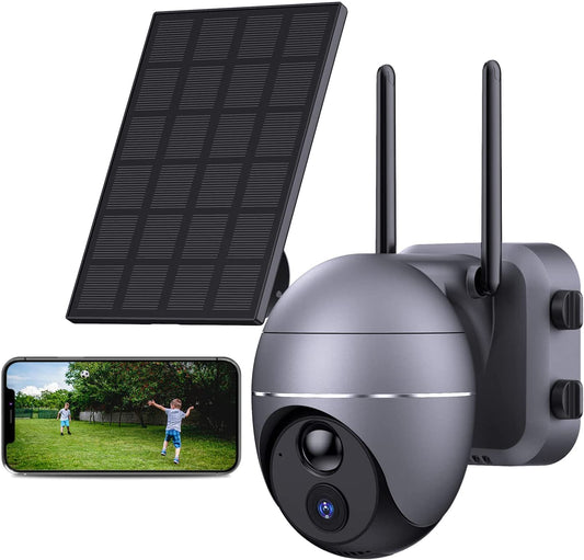 Wireless Solar-Powered Security Camera with HD Night Vision and Motion Detection