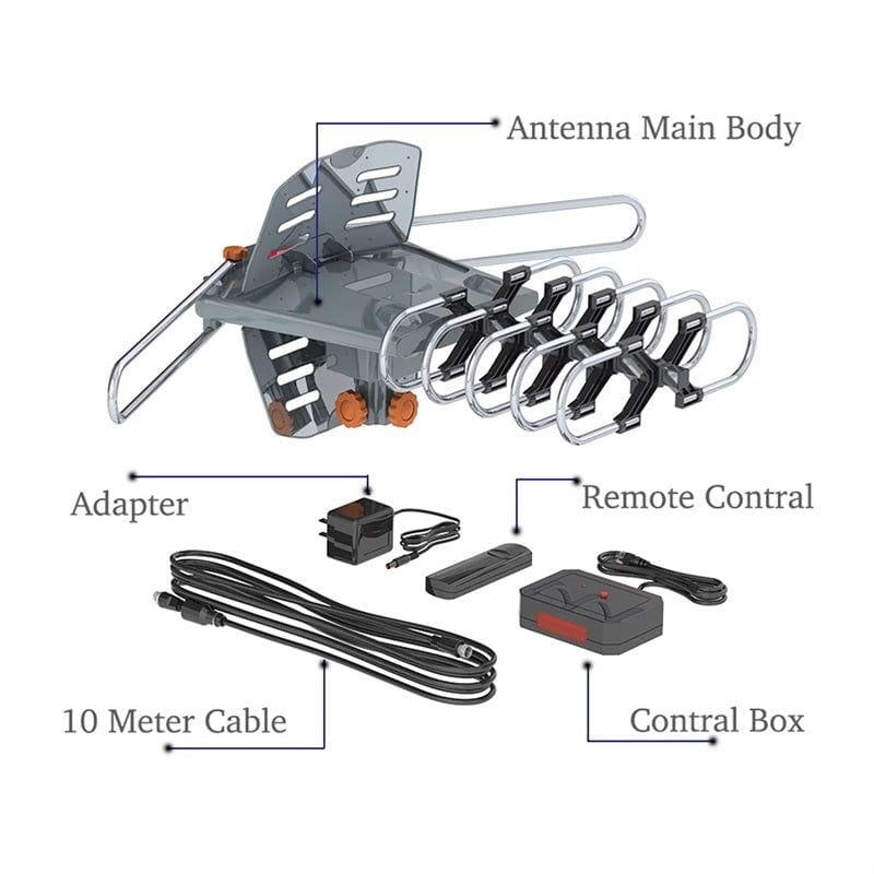 990-Mile Outdoor HD TV Antenna with Amplified Signal Boost