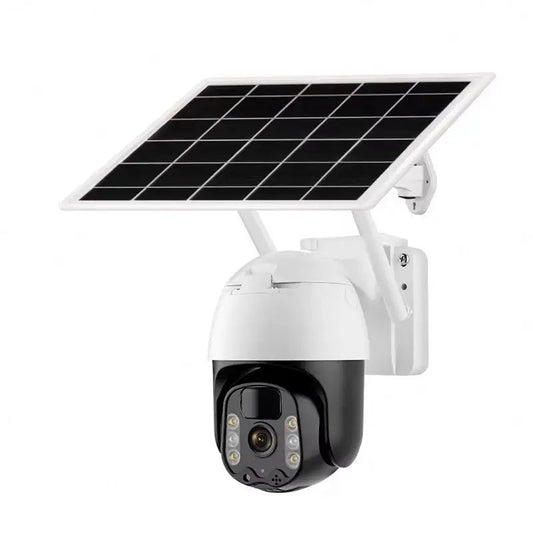 Solar-Powered 2K PTZ Security Camera with Motion Tracking and Night Vision