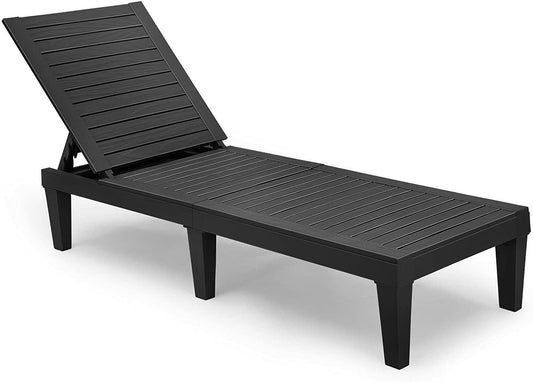 2PC Patio Reclining Chaise Lounge Chair Outdoor Pool Lawn Beach Loungers