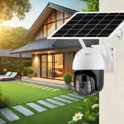 Solar-Powered 2K PTZ Security Camera with Motion Tracking and Night Vision