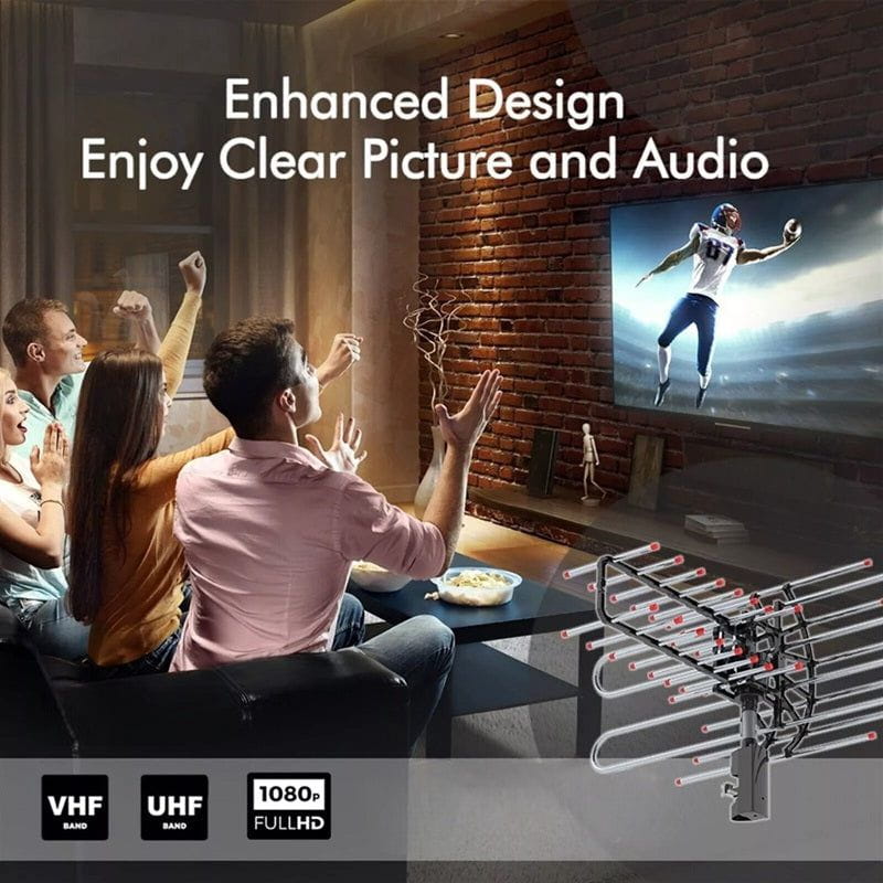 High-Performance Long-Range Outdoor TV Antenna with HD Signal Amplifier