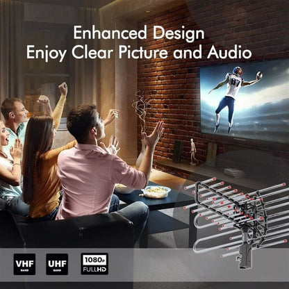 High-Performance Long-Range Outdoor TV Antenna with HD Signal Amplifier