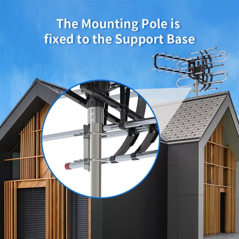 High-Performance Long-Range Outdoor TV Antenna with HD Signal Amplifier