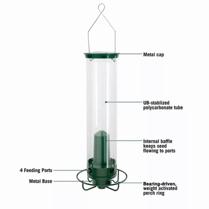 Squirrel-Resistant Hanging Bird Feeder with Metal Cage