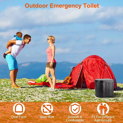 Heavy-Duty Foldable Portable Toilet for Outdoor and Emergency Use